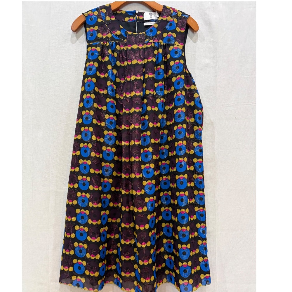 Anna Sui for Target 20th Anniversary Metallic Floral Geometric Shift Dress‎ L